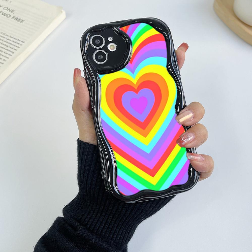 Ae93 Радужный художественный дизайн защитные чехлы для телефонов Apple iPhone 16 15 14 13 Pro Max 11 12 mini XR 7 8 6s Plus XS Max SE Wave TPU задняя крышка