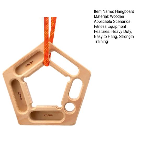 Деревянный скалодром для лазания, тренажер для силы хвата рук скалолазов, для пальцев и предплечий, портативный пятиугольный турник для подтягиваний, подвесная доска для тренировки пальцев