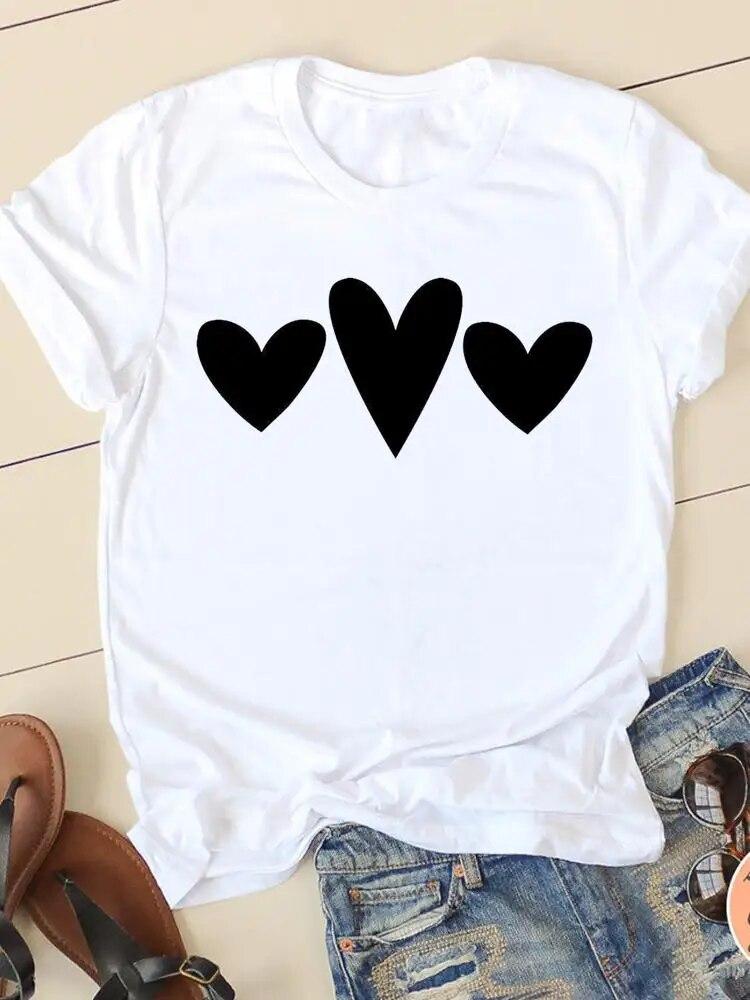 Graphic Tee T-shirts Short Sleeve Ladies Casual Clothing Flamingo Beach 90s Trend Summer Women Fashion Female T Shirt Clothes