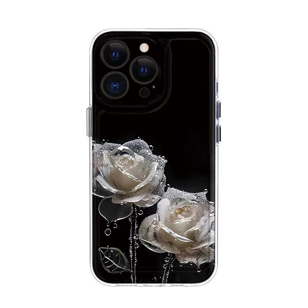 Кристаллическая роза для iPhone17promax космический чехол для телефона Apple 16 прозрачный 14/13 мелкое отверстие 15