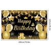 Celebrate Happy Birthday Photography Backdrop Black Gold Poster Photo Props  School Studio
