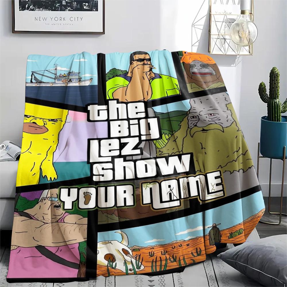 1PC Big Lez Show Theme Custom Name Patterned Flannel Blanket Suitable For All Seasons For Home Decor Warmth And Comfort Gifts Holiday Present