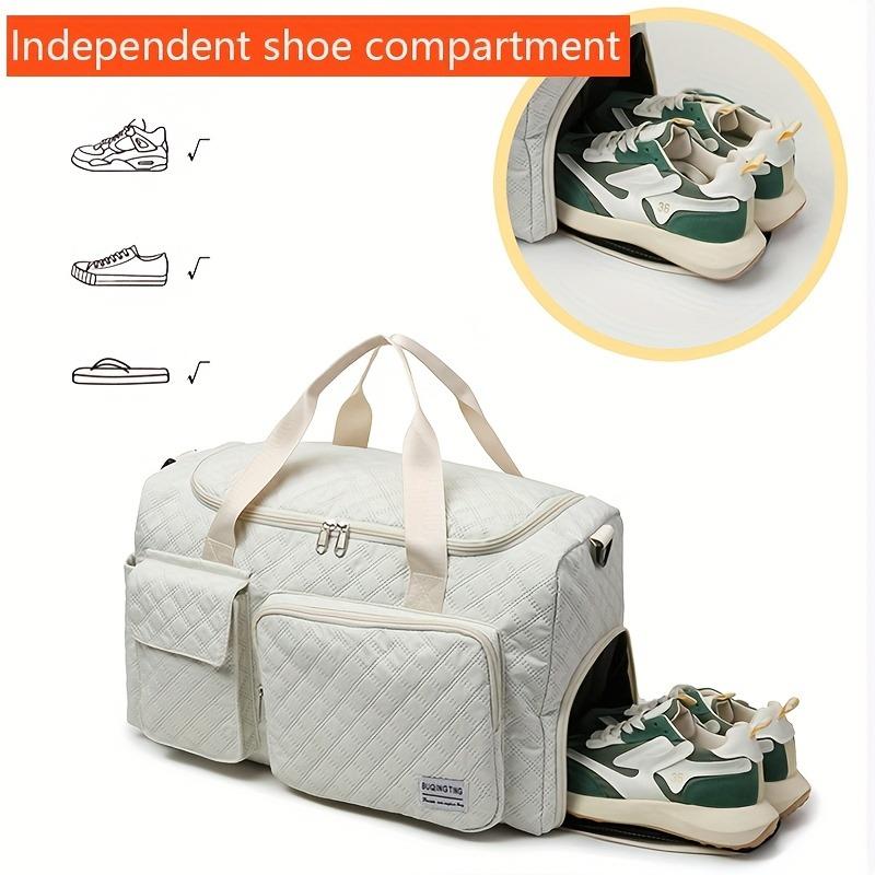 Large Capacity Durable Nylon Travel Duffle Bag,Spacious Portable Gym Sports Tote, Stylish Argyle Pattern Weekender Overnight Bag