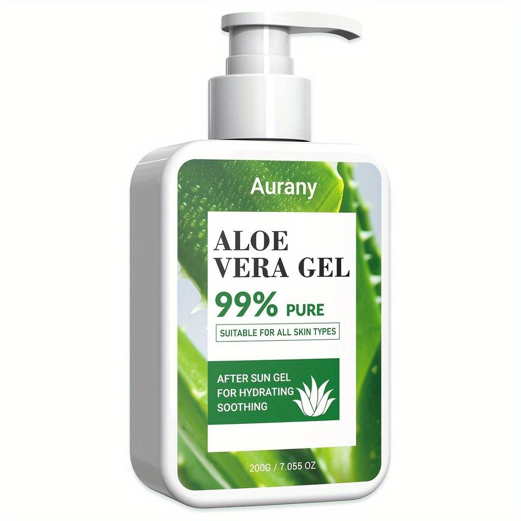 Aloe Vera Gel, Moisturizing Cream, High Purity Aloe, Soothing, Calming, Cooling, After Sun Repair, For Family Use-200g