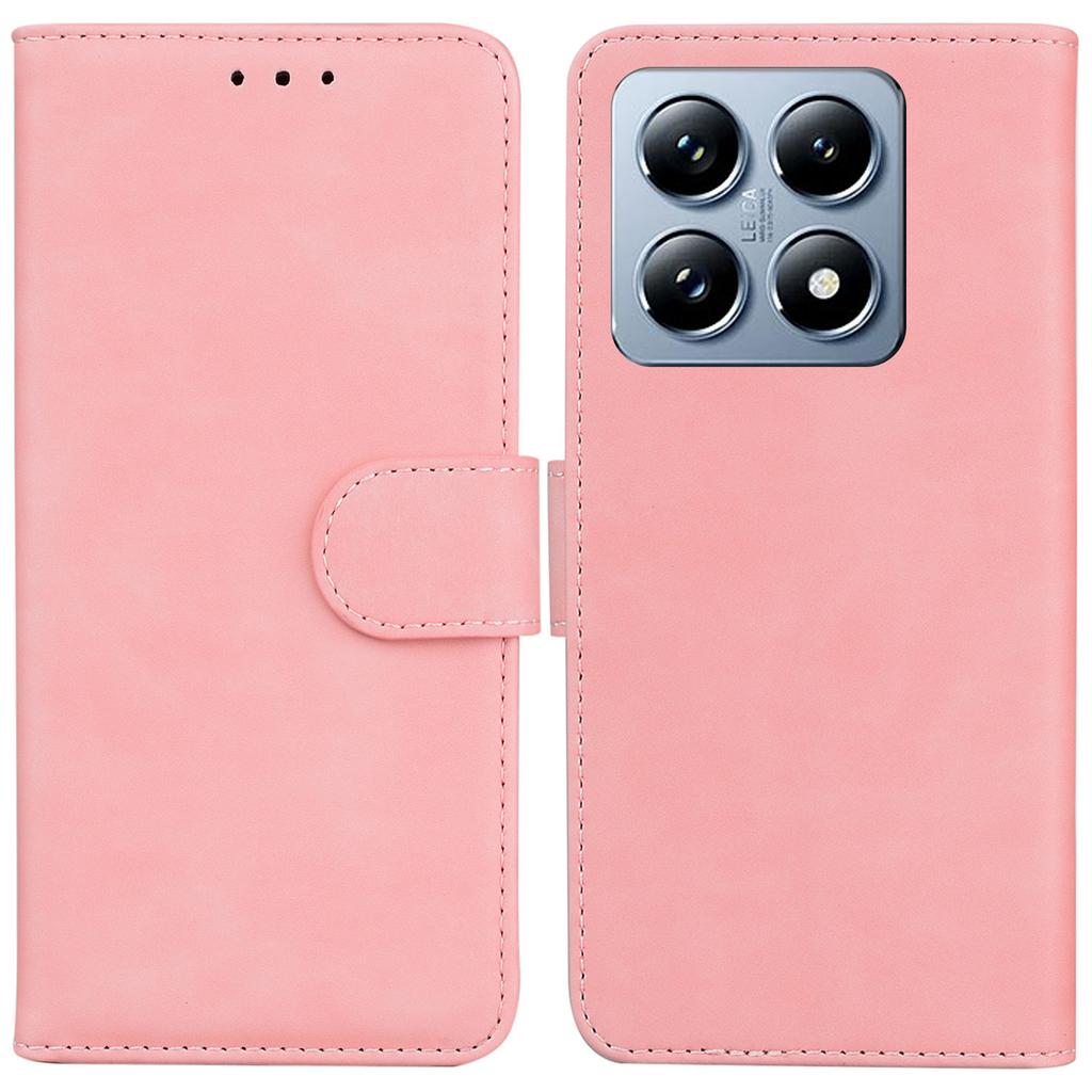 Чехол для Xiaomi 14T Pro, однотонный кожаный кошелек, чехол для телефона