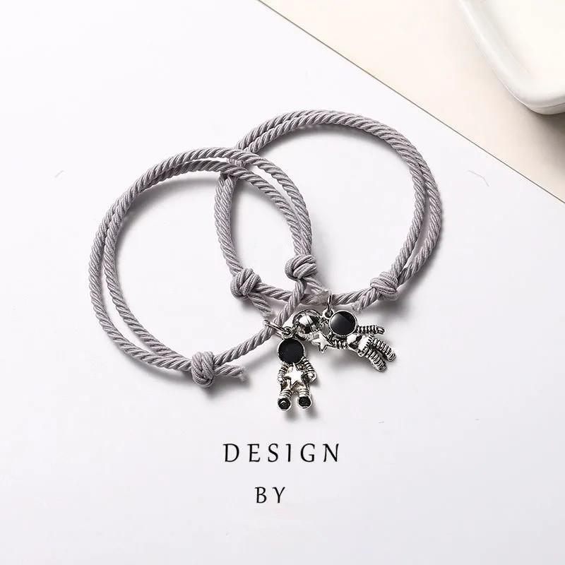 iF ME 2pcs/set Astronaut Multilayer Adjustable Couple Bracelet Simple Magnet Bracelets Jewelry Accessories Gift