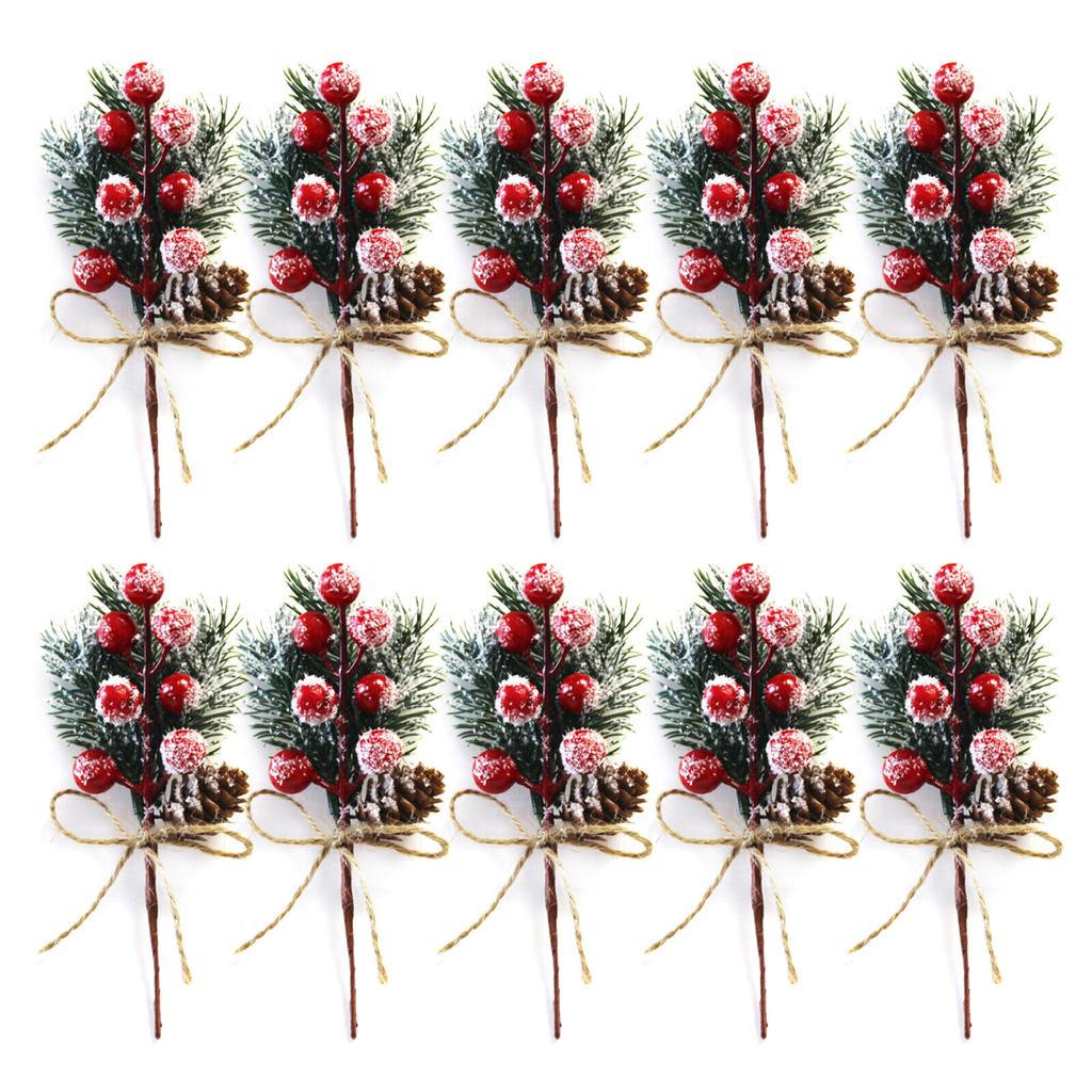 Christmas Decorations Festive&Party Supplies Christmas Artificial Pine Branch Berry Flower Bouquet Pick Xmas Decor Ornament Hot