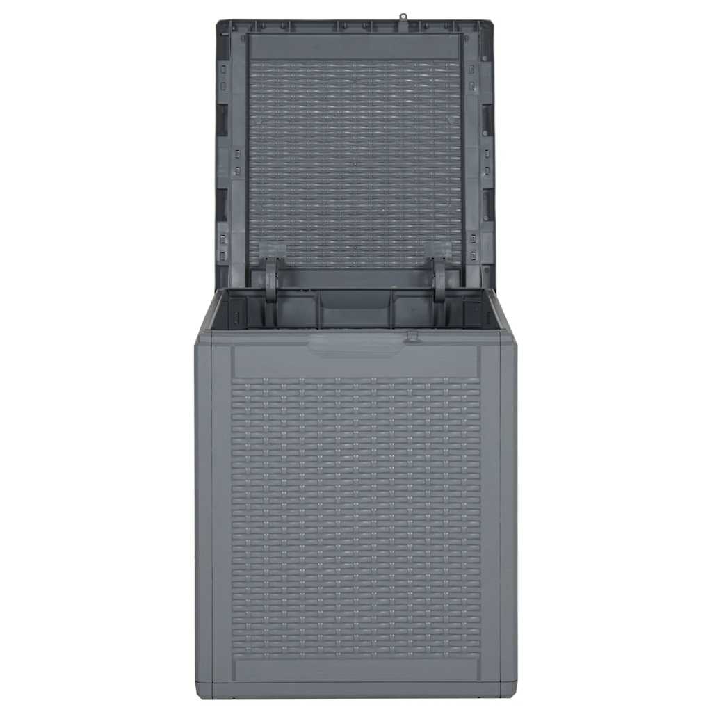 Garden Storage Box Grey PP Rattan Style 90 L