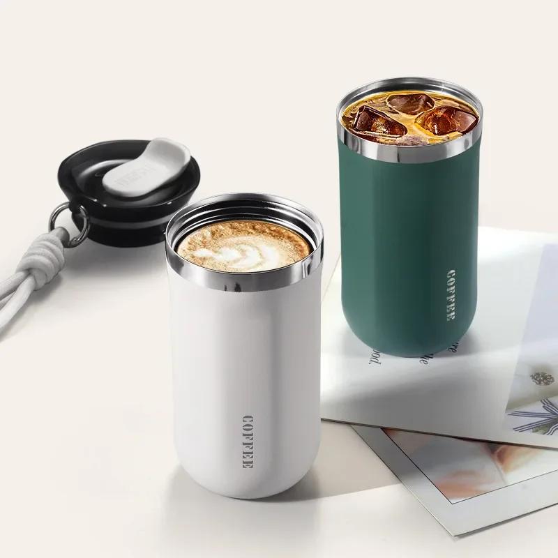 Thermal Mug Insulated Water Cup Business Office 304 Stainless Steel Portable Cold Coffee Cup Gift Cup Leakproof Travle Drinkware