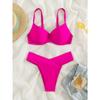 Sexy Solid Push Up Bikinis Two Pieces Cross Waist Swimsuit Bikini Bathing Suit Swimwear Biquini Conjunto De Bikini Tankini