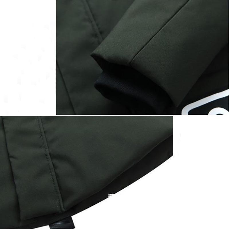 Большой пуховик с меховым воротником, мужская зимняя утепленная хлопковая куртка, длинная узкая верхняя одежда с капюшоном, повседневная куртка, теплые пуховики на молнии