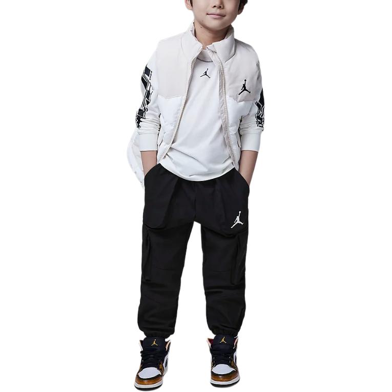 Jordan Модные универсальные удобные флисовые брюки-карго для детей, низ, черный FZ1965-010