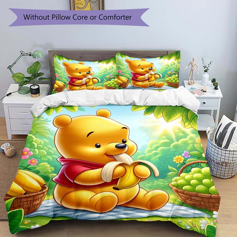1Pc Piglet'S Picnic Woods Bedding Set Quilt Cover Pillowcase Home Christmas Xmas Halloween Gift 1 Duvet Cover 2 Pillowcase M924359