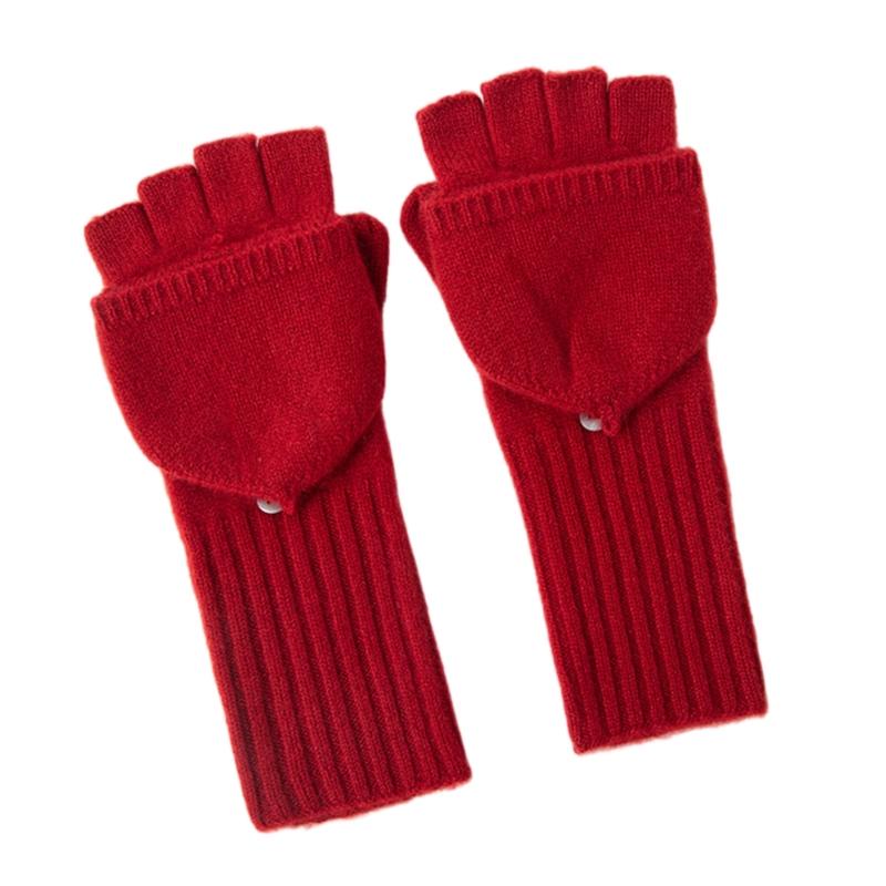 Перчатки без пальцев для мужчин и женщин, смесовая шерсть кашемира, откидная крышка, перчатки для совместимости со смартфоном, зимняя необходимость