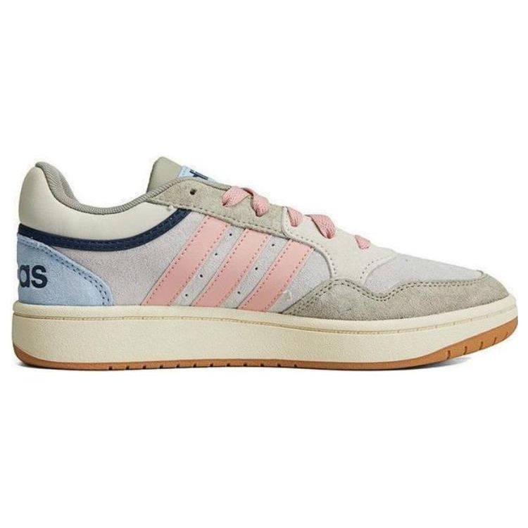 adidas Кожаные Нескользящие Прочные Низкие Кеды для Скейтбординга Neo Hoops 3.0 Женские Кроссовки Серый Розовый Синий HP6901