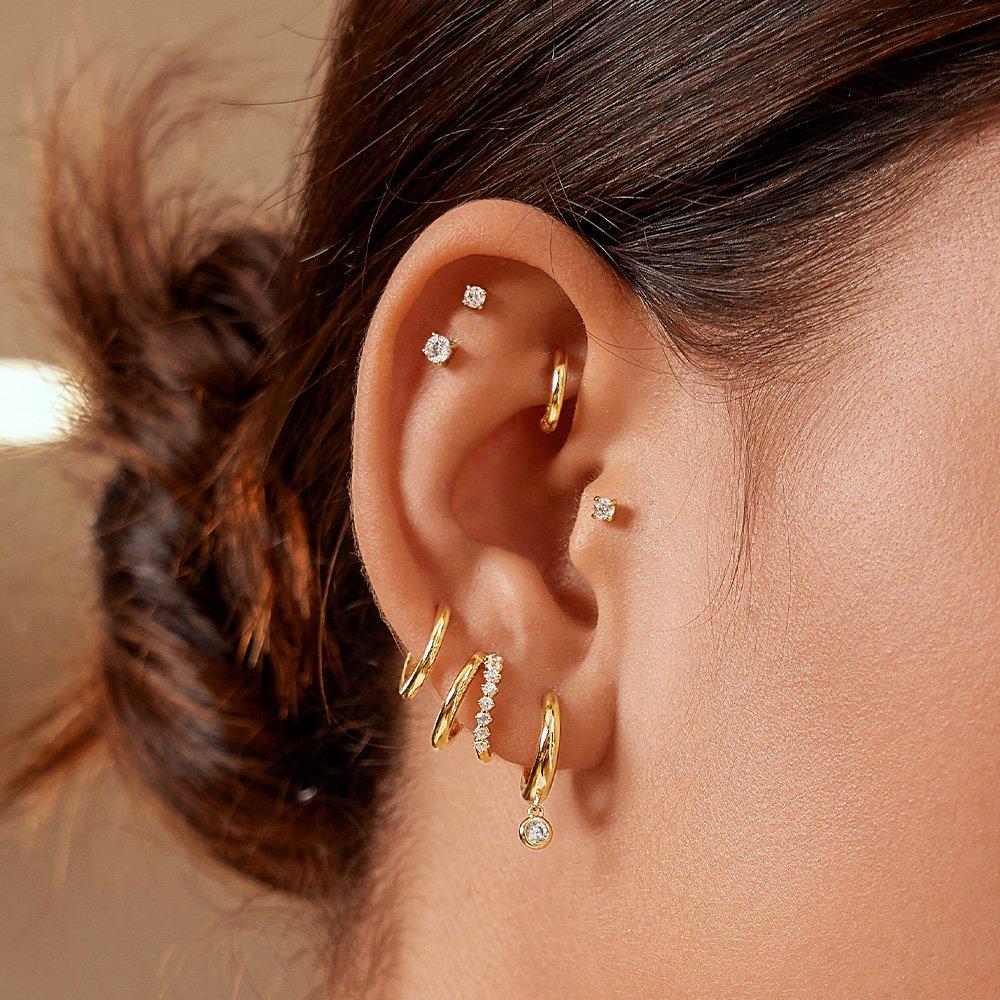 Cubic Zirconia Drop 925 Silver Earrings E059-12G