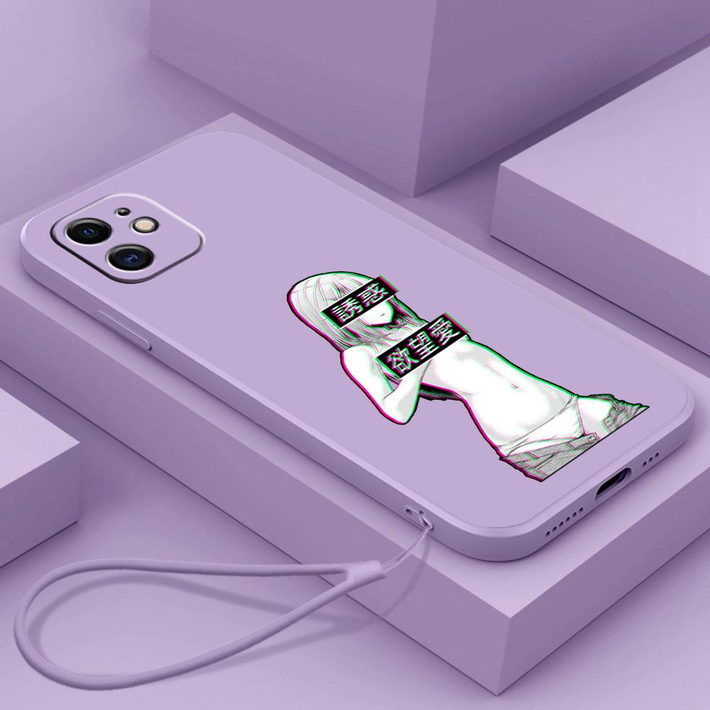 Samsung Galaxy A14 A24 A54 A34 для iPhone 11 12 13 14 15 Pro Max Xiaomi Redmi 13C Huawei Straight Edge Мягкий чехол для телефона NY9 хентай Harajuku Anime Girl