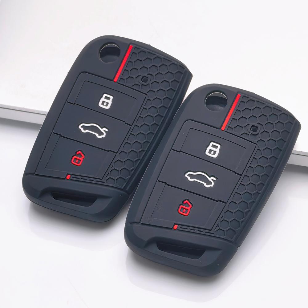 Чехол-брелок для VW Golf Tiguan Passat Polo Octavia A7 Mk7 Mk2 B8 Поверхность устойчива к царапинам Ударопрочная конструкция Мягкая текстура для удобного захвата Дизайн, простой в установке