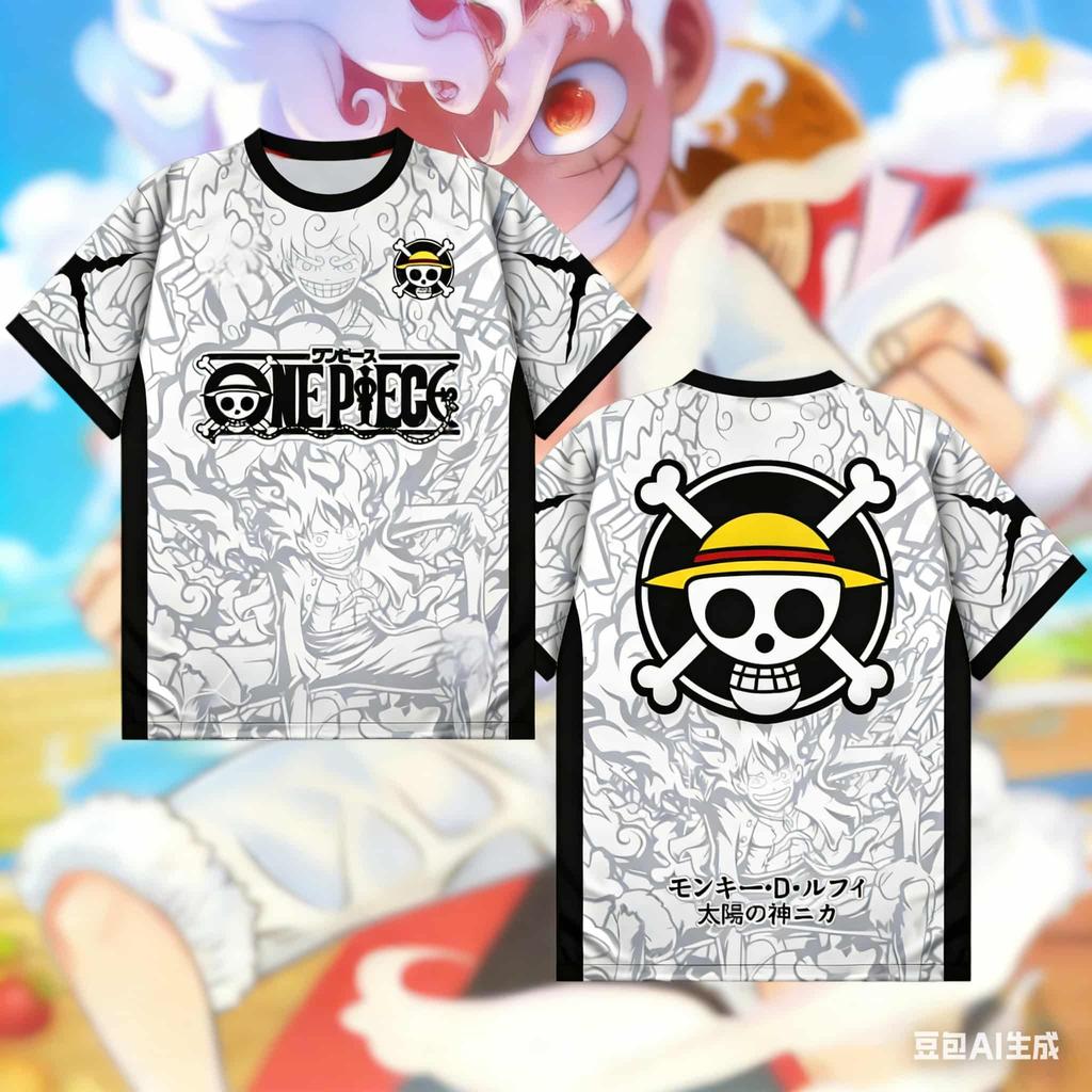One Piece Обезьяна D. Футболка с принтом Манги Луффи Gear 5 Ника 3D Быстросохнущая Для Мужчин Женщин Детей Летняя Модная Уличная Одежда