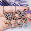 Classic Floral Zircon European and American Three Piece Set Light Luxury Imitation Jewelry
