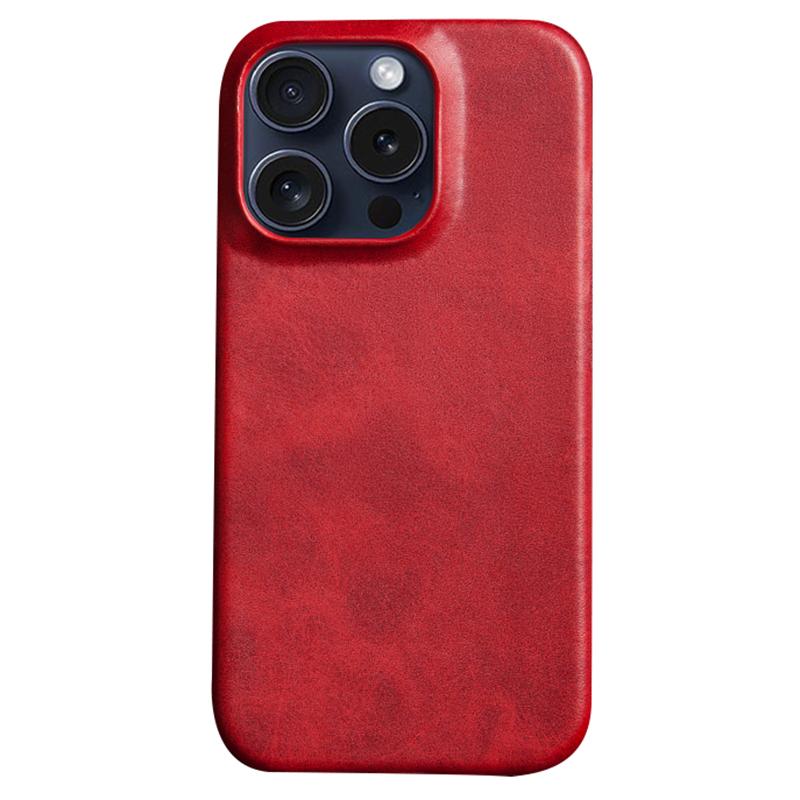 For iPhone 16 Pro Max Case Calf Texture PU Leather Coated PC Phone Cover