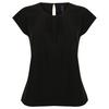 Henbury Womens/Ladies Pleated Front Capped Sleeved Blouse