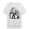 Men's Plus Size T-shirt With Elephants And Birds Unisex White 100% Cotton Tee