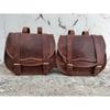 Leather Bag Motorcycle Saddle Bag Brown Buffalo Leather Saddlebags Panniers 2 Side Bags Bike Luggage Bag