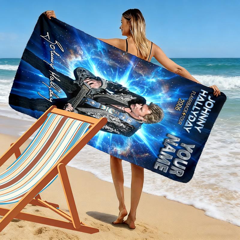 Name Custom Johnny Print Beach Towel, Large Soft Quick Dry Towel for Beach Camping Swimming