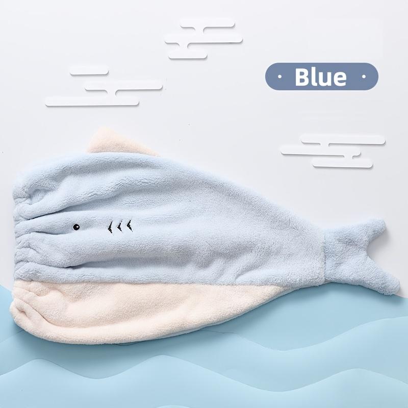 2 шт. Ультрамягкая шапочка для сушки волос из кораллового флиса с дизайном рыбок, быстросохнущая абсорбирующая обертка-полотенце, милый подарок для домашнего использования, смесь полиэстера, машинная стирка