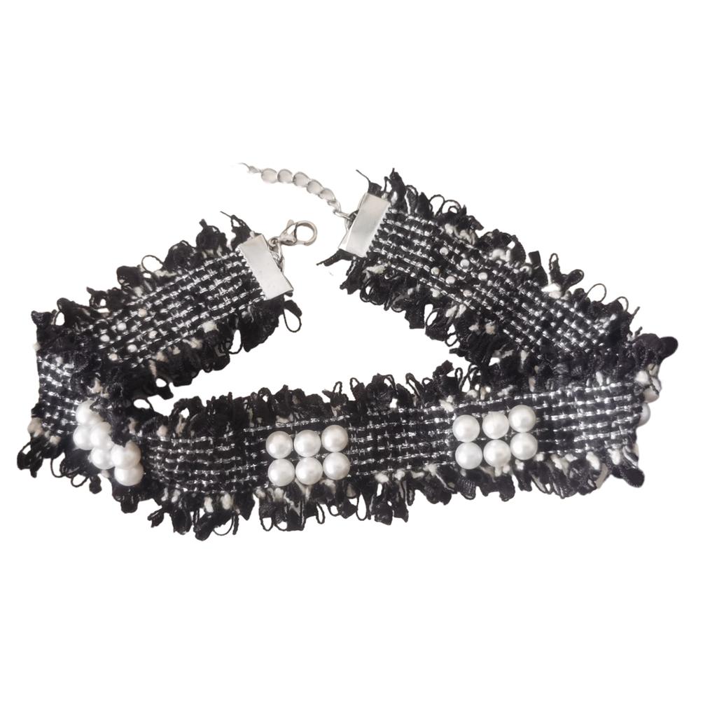 Маленькое цветочное жемчужное колье-чокер Милое крутое колье-воротник Цепочка на шею Свадебная вечеринка Ювелирное украшение Подарок для женщин девушек