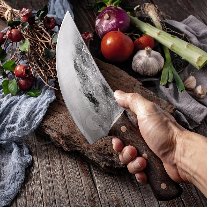 Нож для разделки мяса ручной работы из высокоуглеродистой нержавеющей стали, нож шеф-повара, нож для убоя, профессиональный топор, ножи для нарезки