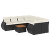 VidaXL Salon de Jardin avec Coussins 9 pcs, Canapés de Terrasse, Ensemble de Meubles de Patio, Mobilier d'Extérieur, Noir 3224929