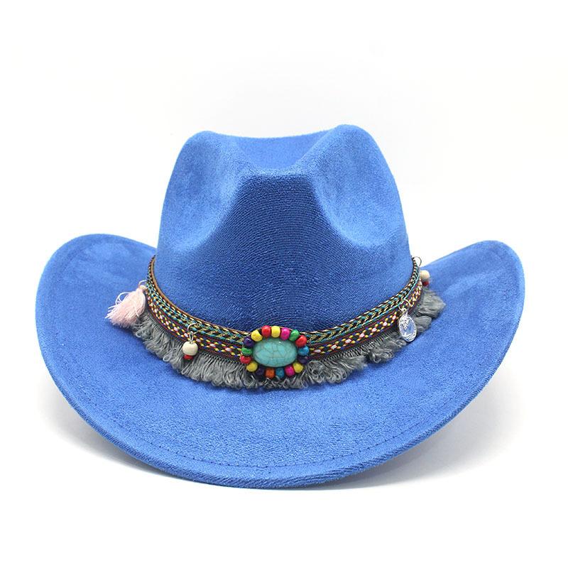 Замшевая шляпа Jazz Hat Western Cowboy Hat Men's British Gentleman's Top Hat Big Brim Outdoor Sun Hat