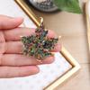 Stylish Vintage Colored Rhinestone Maple Leaf Brooch Personality Girl Metal Decorative Christmas Gift