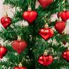 12Pcs/set DIY Christmas Tree Wreath Ornament Electroplated Love Heart Pendant  Home