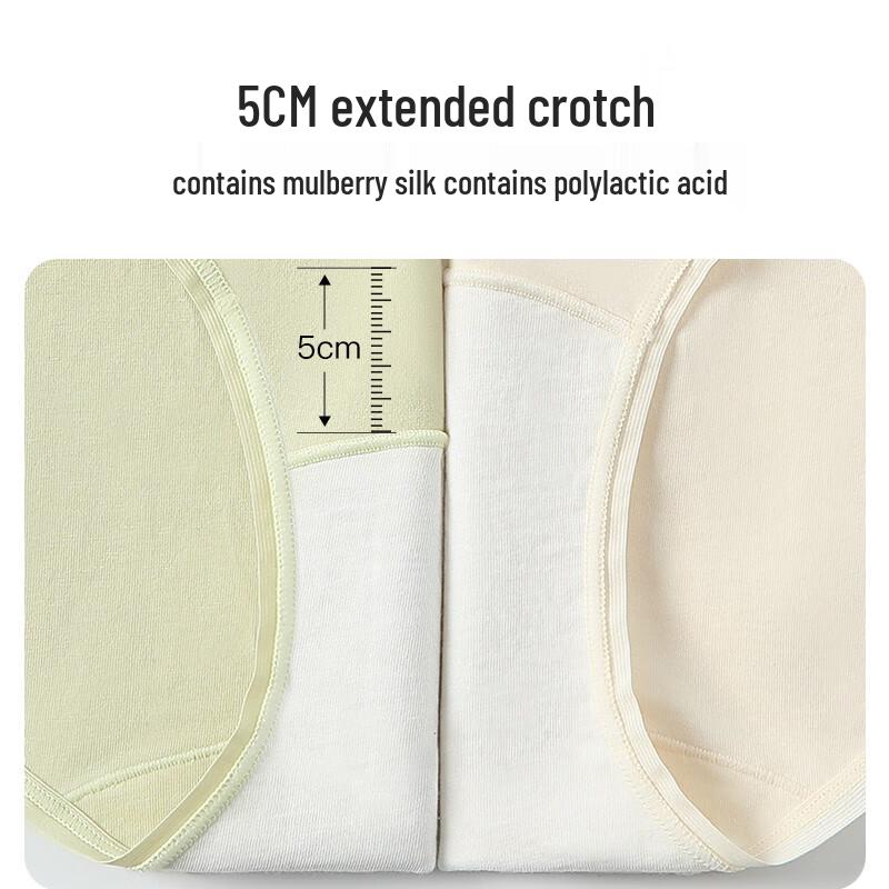 Fenteng Women's 7A Antibacterial Mid-Waist Briefs 5-Pack