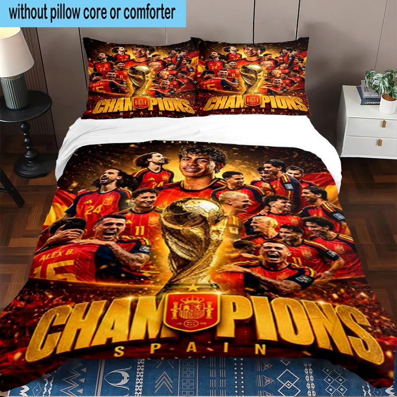 3PCS Spain's Ya-mal Celebration Bedding Set,Including 1pc Duvet Cover And 2pcs Pillowcases Perfect for Bedroom, Dormitory, Fan Christmas gift