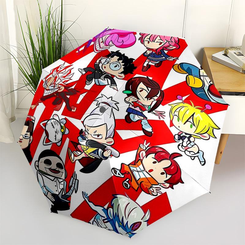 1pc Chibi Characters Outdoor Umbrella - Automatic Opening/Closing, Portable 3-Fold Design, 8-Rib Iron Frame - Perfect Gift for Fans, Travelers, D