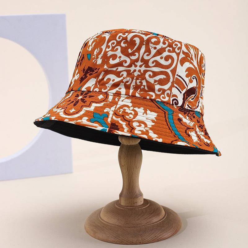 Popular exotic bucket hat European and American personalized printing double-sided sunshade basin hat spot