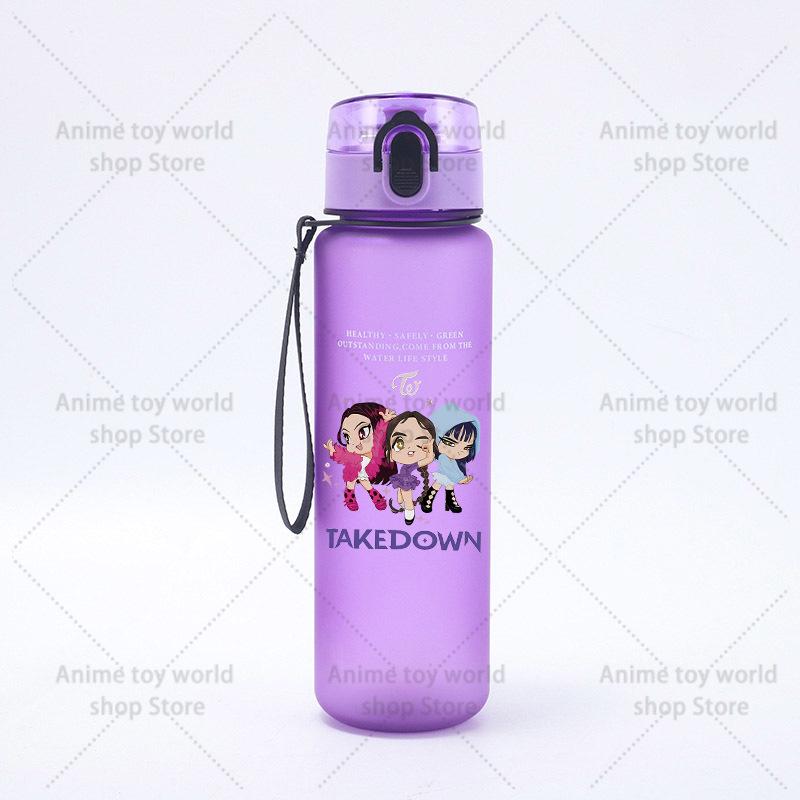 KPop Demons Hunters Large Capacity Sports Water Bottle Motivational Leak Proof Portable Reusable Cups Outdoor Travel Gym Jugs
