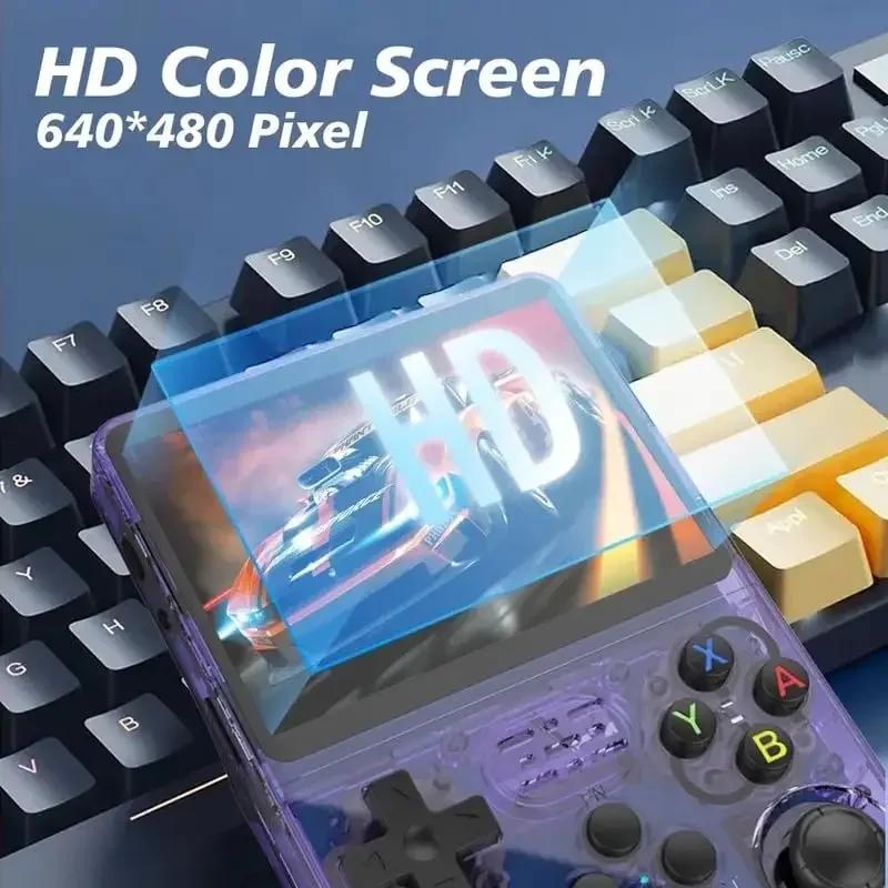 Портативная игровая консоль R36S с экраном IPS 3,5 дюйма, 128 ГБ, классическая ретро-игровая консоль, система Arkos, портативный карманный видеоплеер