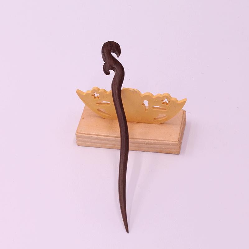 Hair Clasp Ladies Gift Wooden Vintage Ebony Accessories Guajacwood Hairpin