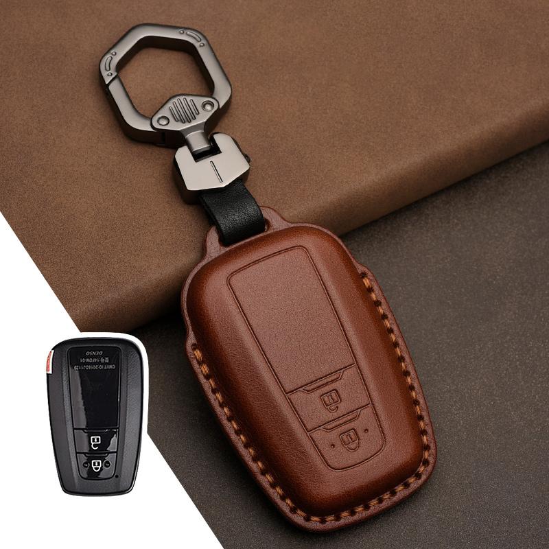 Кожаный чехол-брелок для ключей для Toyota Camry Corolla FJ Land Cruiser RAV4 Prius Sienna Prado CHR Avalon GT86 Защитный брелок