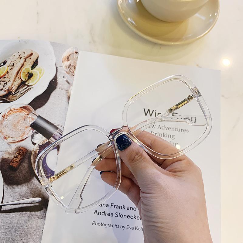 Женские прозрачные квадратные оправы для очков оверсайз Модные Корея Однотонные Очки Без Диоптрий Оптические Очки