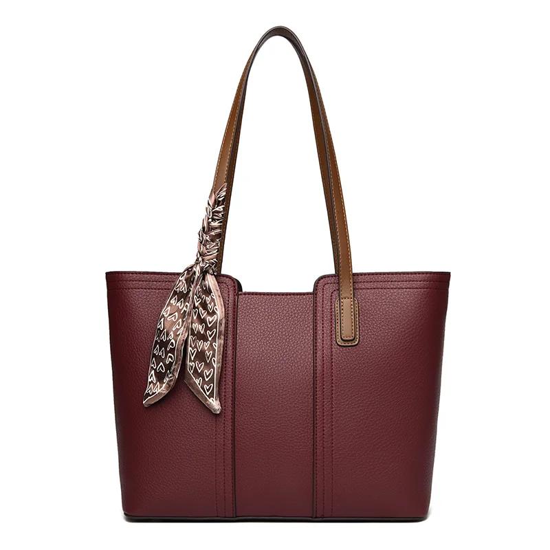 High Quality Women's Designer Solid Color Luxury Shoulder Leather Bags for Women High Capacity