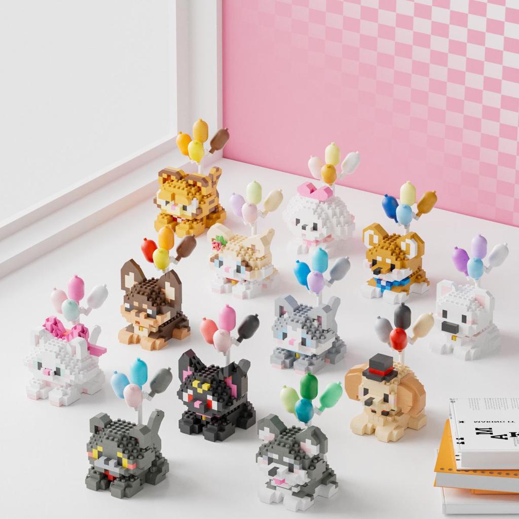 Совместимые конструкторы LEGO Животные: Набор Хаски и рыжий кот - Развивающая игрушка в подарок для мальчиков и девочек