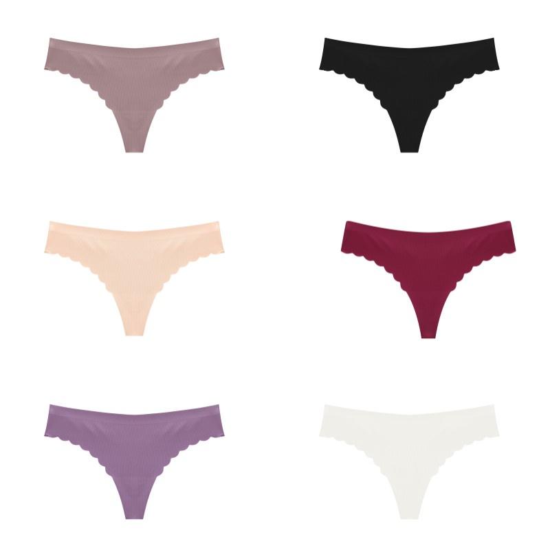 Allofme женские бесшовные трусики сексуальное кружевное нижнее белье бесследные трусы с волнистыми краями дышащее и мягкое нижнее белье