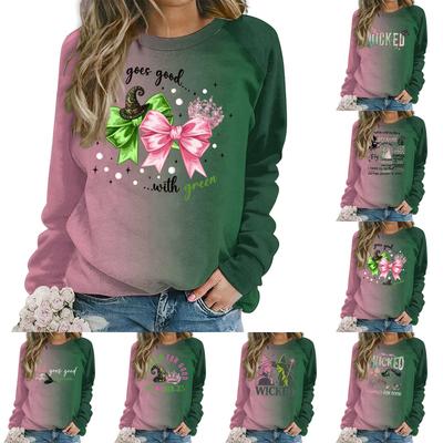 Женский модный повседневный свитшот с длинным рукавом, свободного кроя, с принтом