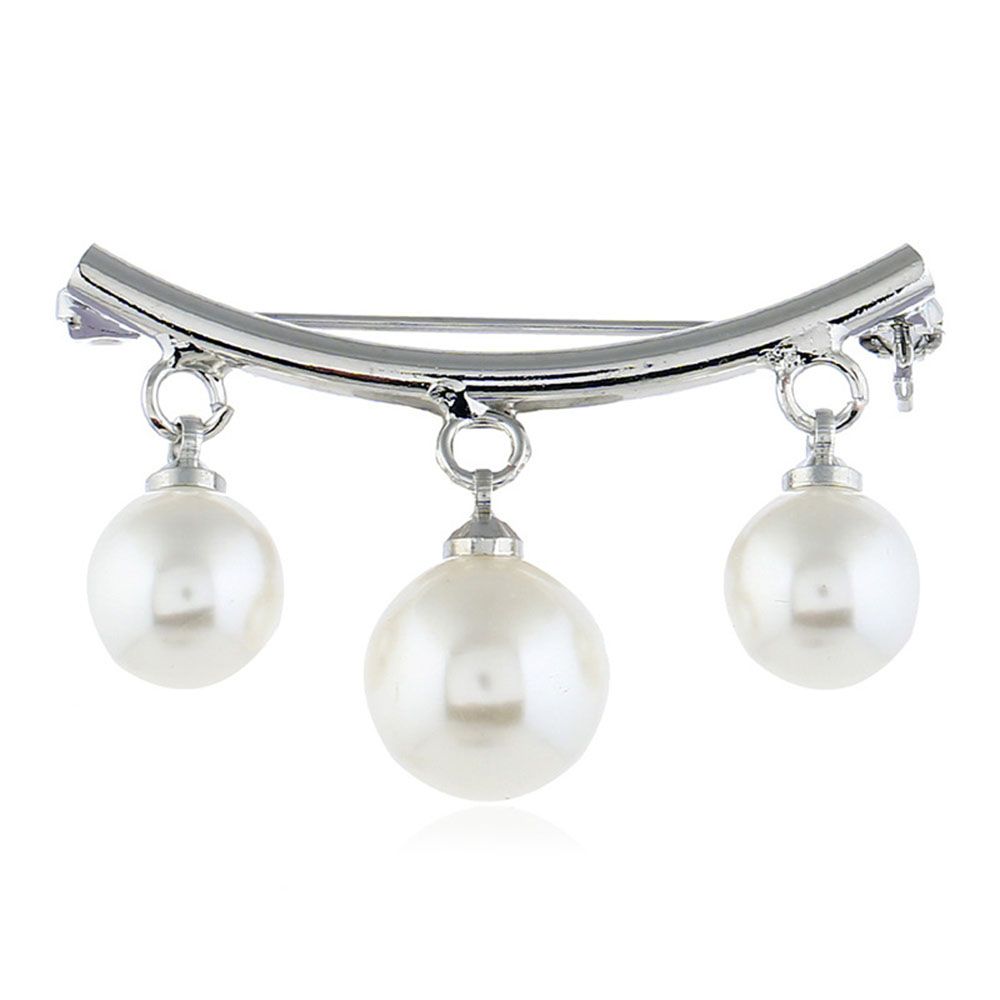 Simple Fashion Anti Slip Korean Enamel Pin Wearing Simulated Pearl Brooch Cardigan